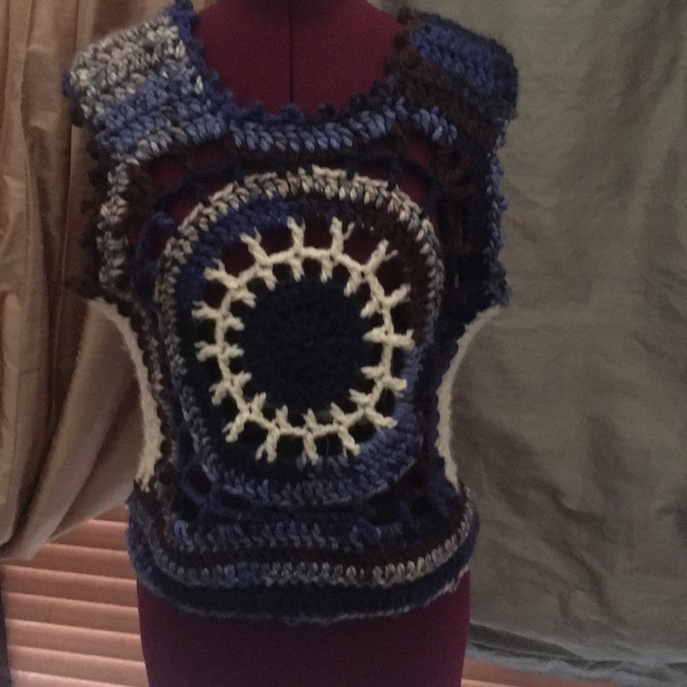 Hand knitted vest
